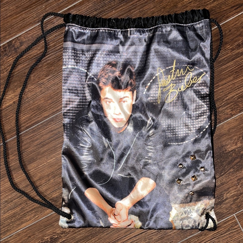 Justin Bieber Signature Black and Gold Backpack